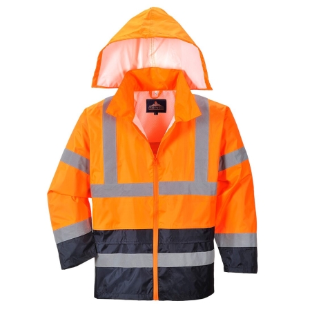 Veste de pluie haute visibilité bicolore classe 3 Orange/marine – Portwest H443