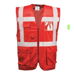 Gilet sans manches executive multipoches porte-badge Rouge – Portwest F476