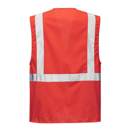Gilet sans manches executive multipoches porte-badge Rouge – Portwest F476