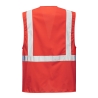 Gilet sans manches executive multipoches porte-badge Rouge – Portwest F476