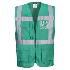 Gilet sans manches executive multipoches porte-badge Vert bouteille – Portwest F476