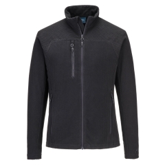 Polaire texturée jacquard extensible multipoches zippées Noir – Portwest EV480