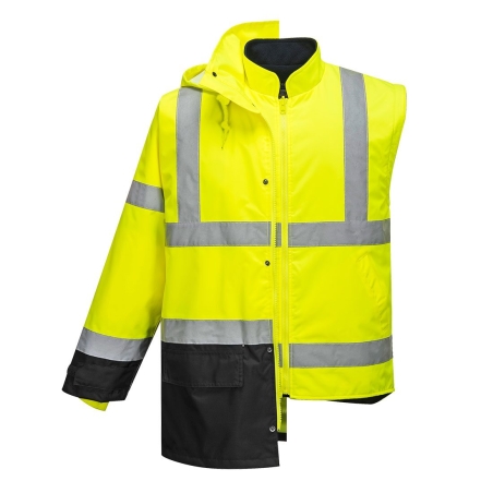 Parka bicolore executive 5-en-1 haute visibilité classe 3 Jaune/noir – Portwest S768