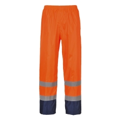 Pantalon de pluie haute visibilité bicolore imperméable Orange/marine – Portwest H444