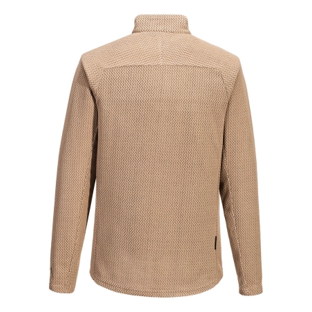 Polaire texturée jacquard extensible multipoches zippées Kaki – Portwest EV480