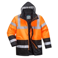 Parka haute visibilité bicolore imperméable classe 3 Orange/noir – Portwest S467