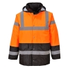 Parka haute visibilité bicolore imperméable classe 3 Orange/noir – Portwest S467