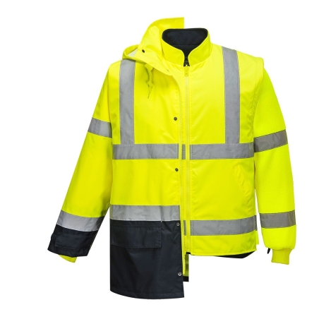 Parka bicolore executive 5-en-1 haute visibilité classe 3 Jaune/marine – Portwest S768