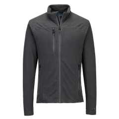 Polaire texturée jacquard extensible multipoches zippées Gris métal – Portwest EV480