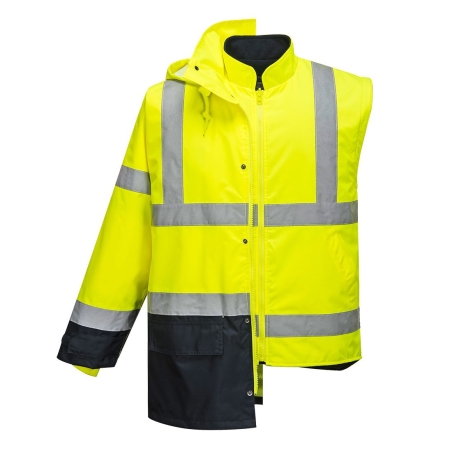Parka bicolore executive 5-en-1 haute visibilité classe 3 Jaune/marine – Portwest S768