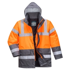Parka haute visibilité bicolore imperméable classe 3 Orange/gris – Portwest S467