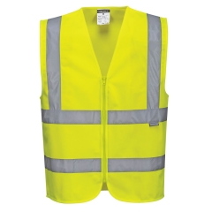 Gilet haute visibilité zippé classe 2 Jaune – Portwest C375