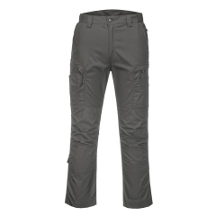 Pantalon de travail ripstop stretch multipoches genouillères Gris métal – Portwest T802