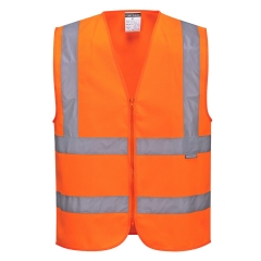 Gilet haute visibilité zippé classe 2 Orange – Portwest C375
