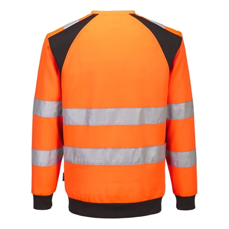 Sweat haute visibilité éco-conçu manches longues WX2 Orange/noir – Portwest CD805