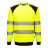 Sweat haute visibilité éco-conçu manches longues WX2 Jaune/noir – Portwest CD805
