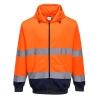 Sweat zippé à capuche haute visibilité bicolore classe 3 Orange/marine – Portwest B317