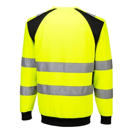 Sweat haute visibilité éco-conçu manches longues WX2 Jaune/noir – Portwest CD805