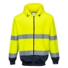 Sweat zippé à capuche haute visibilité bicolore classe 3 Jaune/marine – Portwest B317