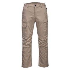 Pantalon de travail ripstop stretch multipoches genouillères Sable – Portwest T802