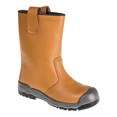 Botte rigger cuir action embout acier S1P SR grand froid Bronze – Portwest FW13