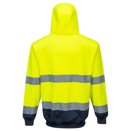 Sweat zippé à capuche haute visibilité bicolore classe 3 Jaune/marine – Portwest B317