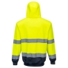 Sweat zippé à capuche haute visibilité bicolore classe 3 Jaune/marine – Portwest B317