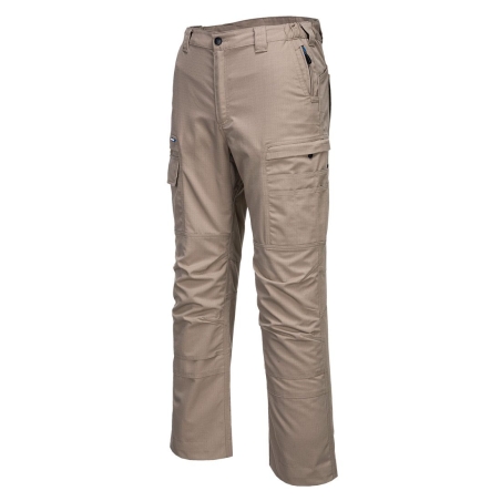 Pantalon de travail ripstop stretch multipoches genouillères Sable – Portwest T802