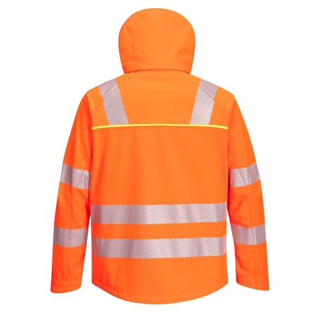 Veste softshell haute visibilité classe 3 à capuche Orange/noir – Portwest DX475
