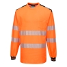 T-shirt haute visibilité manches longues coton classe 3 Orange/noir – Portwest T185