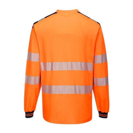 T-shirt haute visibilité manches longues coton classe 3 Orange/noir – Portwest T185