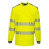 T-shirt haute visibilité manches longues coton classe 3 Jaune/marine – Portwest T185