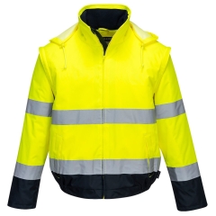 Blouson haute visibilité 2-en-1 doublé polaire classe 3 Jaune/marine – Portwest C464