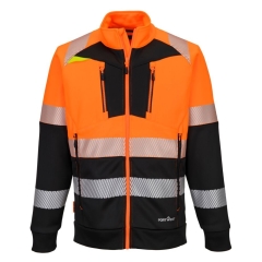 Sweat-shirt zippé haute visibilité classe 1 col montant polaire Orange/noir – Portwest DX490
