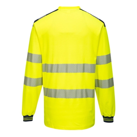 T-shirt haute visibilité manches longues coton classe 3 Jaune/marine – Portwest T185