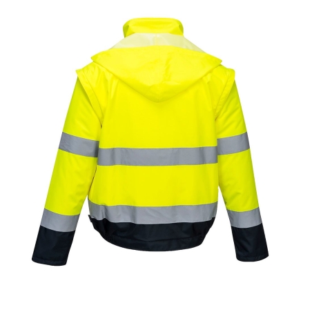 Blouson haute visibilité 2-en-1 doublé polaire classe 3 Jaune/marine – Portwest C464
