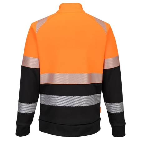 Sweat-shirt zippé haute visibilité classe 1 col montant polaire Orange/noir – Portwest DX490