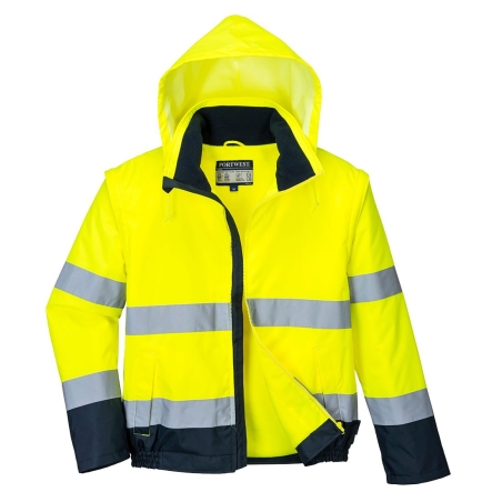 Blouson haute visibilité 2-en-1 doublé polaire classe 3 Jaune/marine – Portwest C464