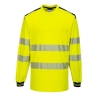 T-shirt haute visibilité manches longues coton classe 3 Jaune/noir – Portwest T185