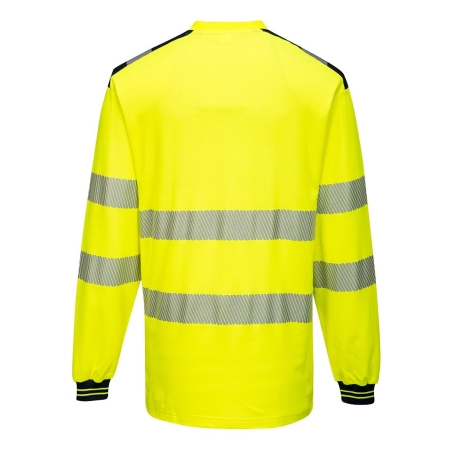 T-shirt haute visibilité manches longues coton classe 3 Jaune/noir – Portwest T185
