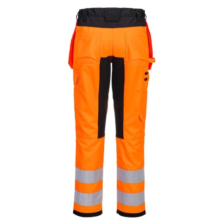 Pantalon holster haute visibilité stretch 4 directions WX2 Orange/noir – Portwest CD889