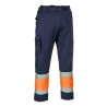 Pantalon combat haute visibilité bicolore classe 1 Orange/marine – Portwest E049