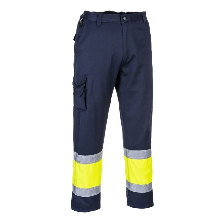 Pantalon combat haute visibilité bicolore classe 1 Jaune/marine – Portwest E049