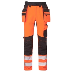 Pantalon haute visibilité DX4 avec poches flottantes amovibles Orange/noir – Portwest DX454