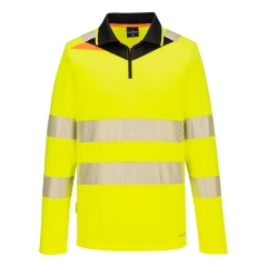 Polo manches longues haute visibilité classe 2 Jaune/noir – Portwest DX419