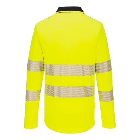 Polo manches longues haute visibilité classe 2 Jaune/noir – Portwest DX419