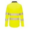 Polo manches longues haute visibilité classe 2 Jaune/noir – Portwest DX419