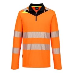 Polo manches longues haute visibilité classe 2 Orange/noir – Portwest DX419