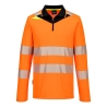Polo manches longues haute visibilité classe 2 Orange/noir – Portwest DX419