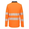 Polo manches longues haute visibilité classe 2 Orange/noir – Portwest DX419